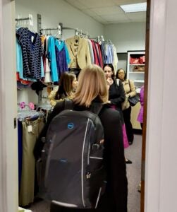 The ECU Women's Roundtable visited and has supported the Professionally Purple Closet. (Contributed photo)