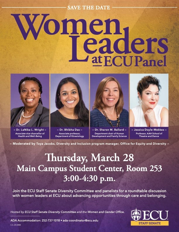Ballard, Das on women leaders panel | HHP News and Events | ECU